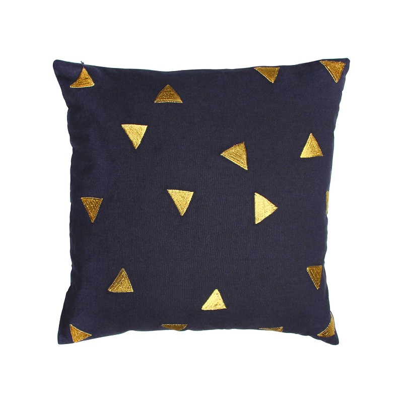 &K Kussen Triangle Blue Square product afbeelding