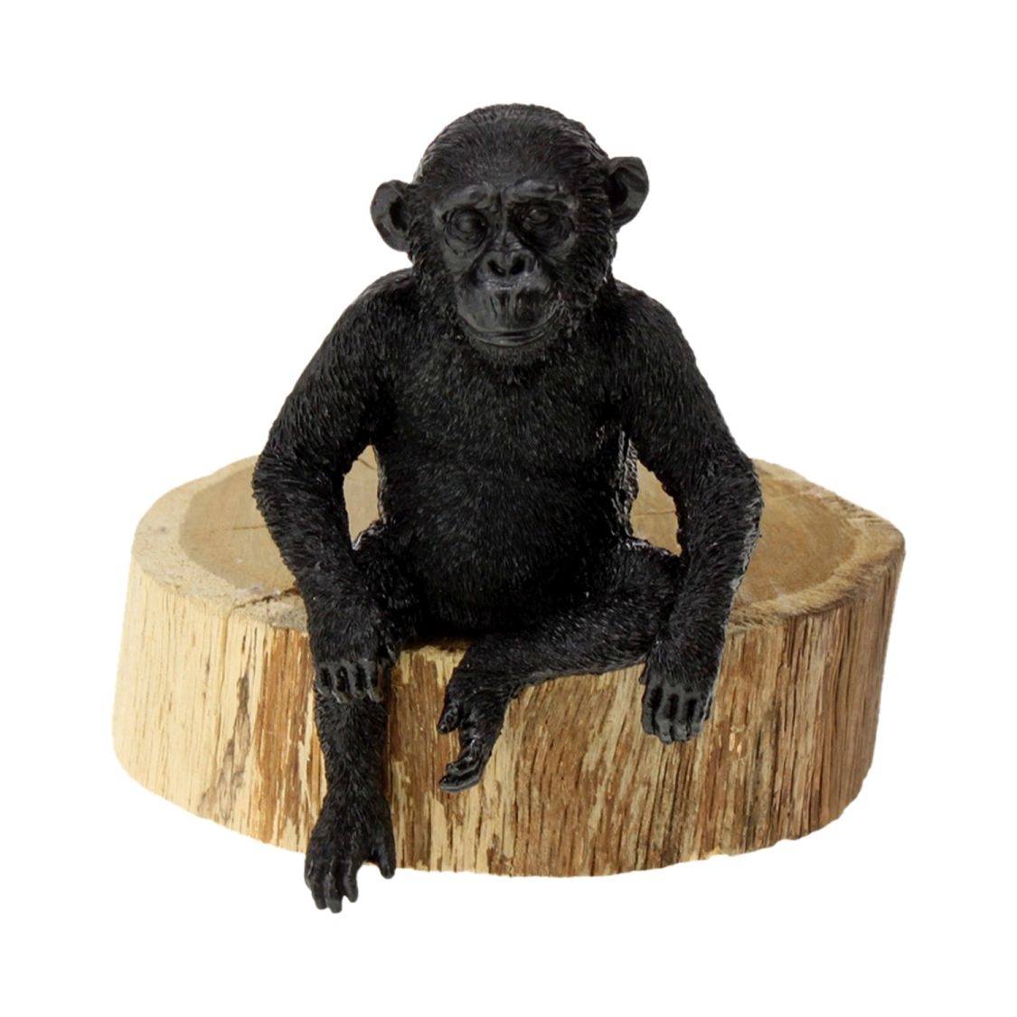 Decofiguur Monkey Sitting Black