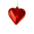 Kerstbal Heart Pearly Red 12cm