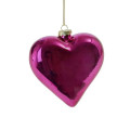 Kerstbal Heart Pearly Purple 12cm