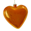 Kerstbal Heart Pearly Orange 15cm
