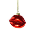 Kerstbal Lips Pearly Red Small