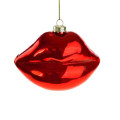 Kerstbal Lips Pearly Red Large