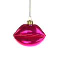 Kerstbal Lips Pearly Pink Small