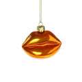 Kerstbal Lips Pearly Orange Small