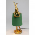 Kare Tafellamp Animal Rabbit Gold Green 68cm
