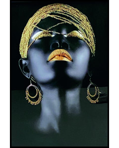 MondiArt Wandfoto Glass Black Frame Golden Goddess 80x120cm