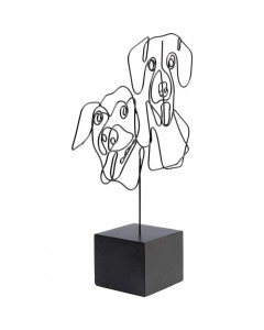 Kare Decofiguur Wire Dog Faces 38cm
