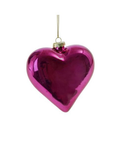 Kerstbal Heart Pearly Purple 12cm