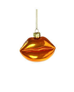 Kerstbal Lips Pearly Orange Small