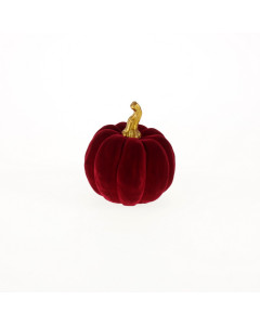 Decofiguur Pumpkin Muscat Red Flocked 10,5x11,5cm