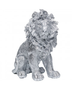 Kare Decofiguur Sitting Lion Silver 42cm