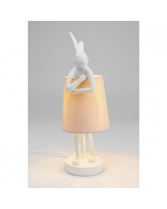 Kare Tafellamp Animal Rabbit White Rose 50cm