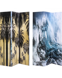 Kare Kamerscherm Triptychon Wave vs Palms