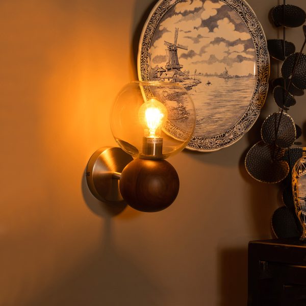 BePureHome Wandlamp 'Babble' Walnoothout