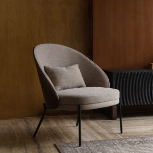 Dutchbone Fauteuil 'Rodin' Essenhout en stof