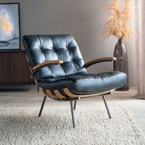 Eleonora Leren Fauteuil 'Bastiaan' kleur Zwart