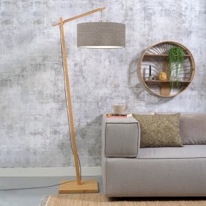 GOOD&MOJO Vloerlamp 'Andes' Bamboe en Eco linnen