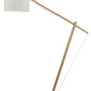 GOOD&MOJO Vloerlamp 'Montblanc' Bamboe en Eco linnen