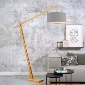 GOOD&MOJO Vloerlamp 'Montblanc' Bamboe en Eco linnen