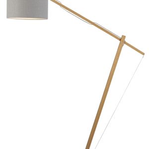 GOOD&MOJO Vloerlamp 'Montblanc' Bamboe en Eco linnen