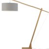 GOOD&MOJO Vloerlamp 'Montblanc' Bamboe en Eco linnen