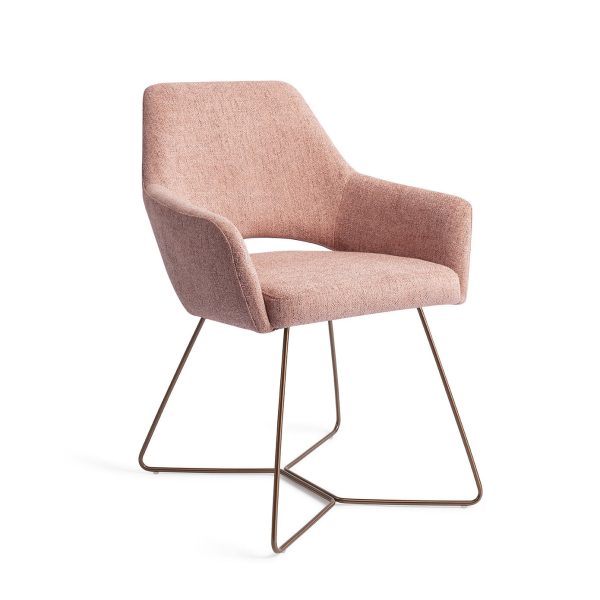 Jesper Home Eetkamerstoel 'Yanai' Beehive Rose Gold