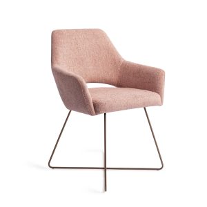 Jesper Home Eetkamerstoel 'Yanai' Cross Rose Gold