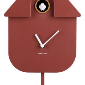 Karlsson Wandklok 'Modern Cuckoo' kleur Rood