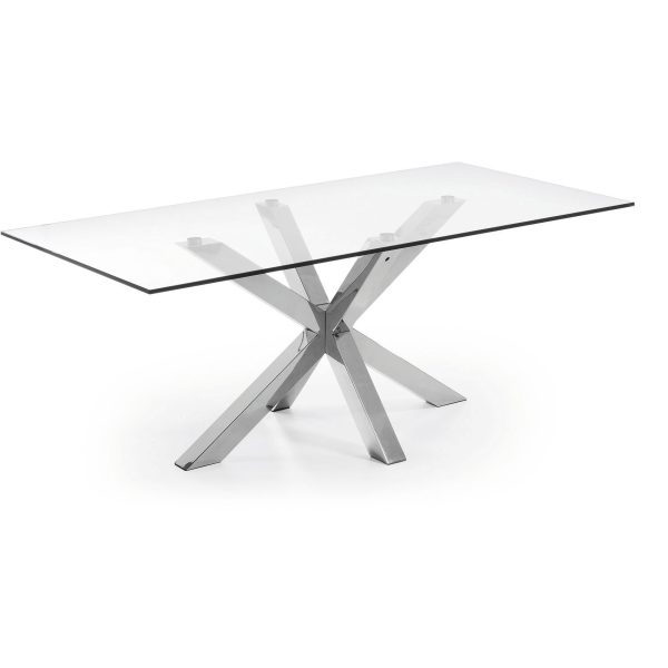 Kave Home Eettafel 'Argo' Chroom/Glas