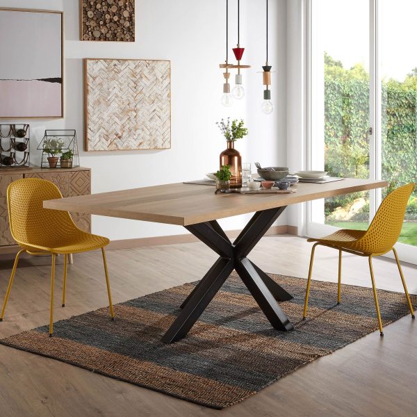 Kave Home Eettafel 'Argo' Zwart/Eiken