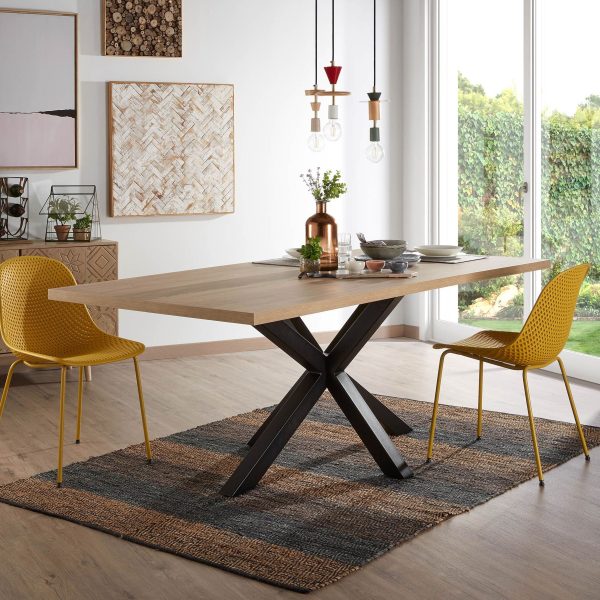 Kave Home Eettafel 'Argo' Zwart/Eiken