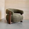 Kave Home Fauteuil 'Granite' Chenille en essenhout