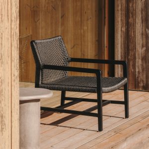 Kave Home Fauteuil 'Sabolla' Teakhout en wicker