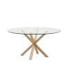 Kave Home Ronde Eettafel 'Argo' Glas en houtlook