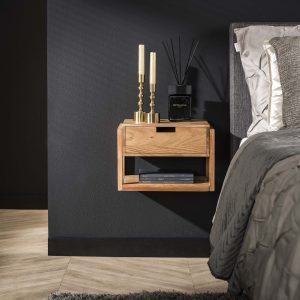 LifestyleFurn Hangend Nachtkastje 'Grover' Acaciahout