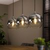 LifestyleFurn Hanglamp 'Bubble Shaded' met 3 smoke-glas bollen