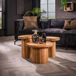 LifestyleFurn Organische Salontafel 'Shaylen' Set van 3 stuks