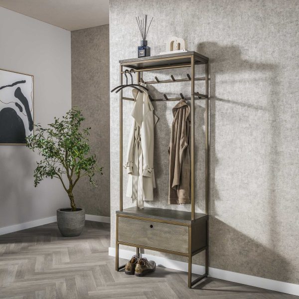 LifestyleFurn Staande Kapstok 'Dishon' Antiek Brass