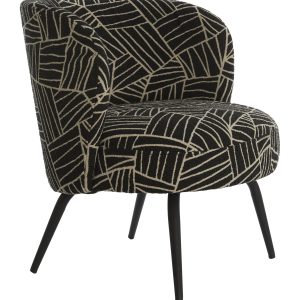 Light & Living Fauteuil 'Dieyda' kleur Zwart/Wit