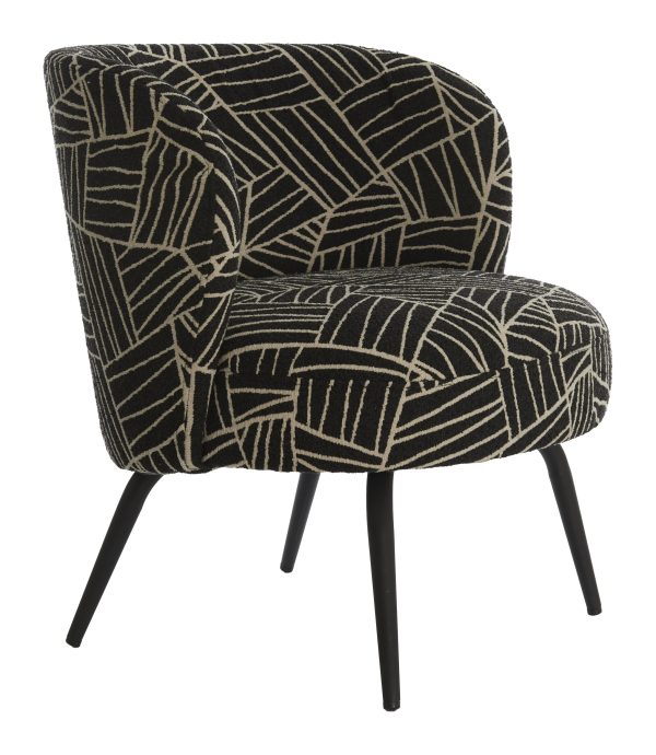 Light & Living Fauteuil 'Dieyda' kleur Zwart/Wit