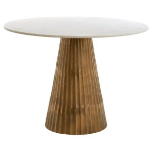 Light & Living Ronde Eettafel 'Leyda' Wit Marmer