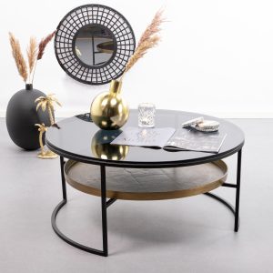 Light & Living Salontafel 'Rowdy' Zwart/Antiek Brons