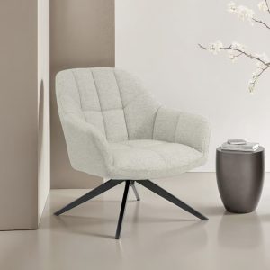 Livingfurn Draaifauteuil 'Tom' kleur Zand