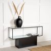 Nohr Sidetable 'Sheema' 130 x 35cm Glas met zwart metaal