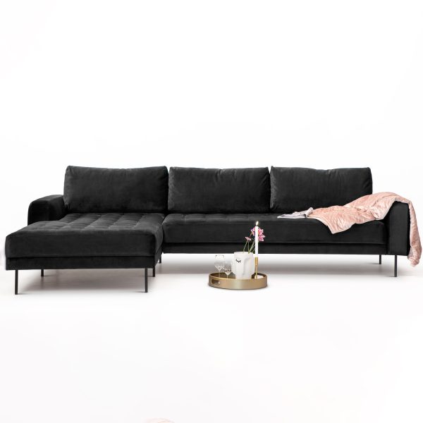 Sohome Loungebank 'Kimberley' Velvet-Antraciet-Links