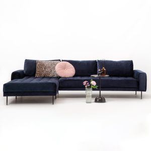 Sohome Loungebank 'Kimberley' Velvet-Donkerblauw-Links