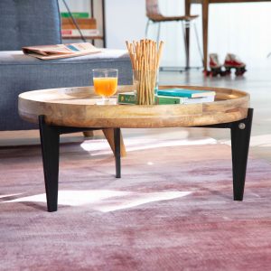 Tom Tailor Ronde Salontafel 'Winfield' Mangohout en metaal