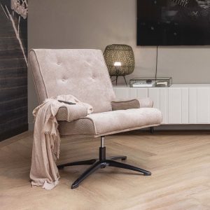 WOOOD Exclusive Draaifauteuil 'William' Rib