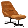 WOOOD Exclusive Draaifauteuil 'Yaro' Met hocker